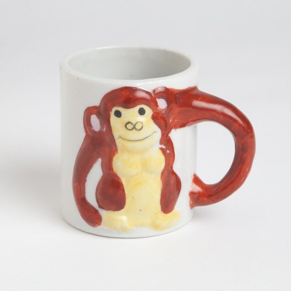 Vintage Small Children's Cute Monkey Mug Happy Ape Cup or Brush / Pencil Holder